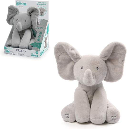 - FLAPPY L'ÉLÉPHANT - Peluche Interactive Pour Bébé - Bouge, Parle Et Chante En Français Pour L'Éveil De Votre Enfant - Peluche Éléphant Taille 30 Cm - Doudou Bébé - Jouet Enfant 1 an Et +